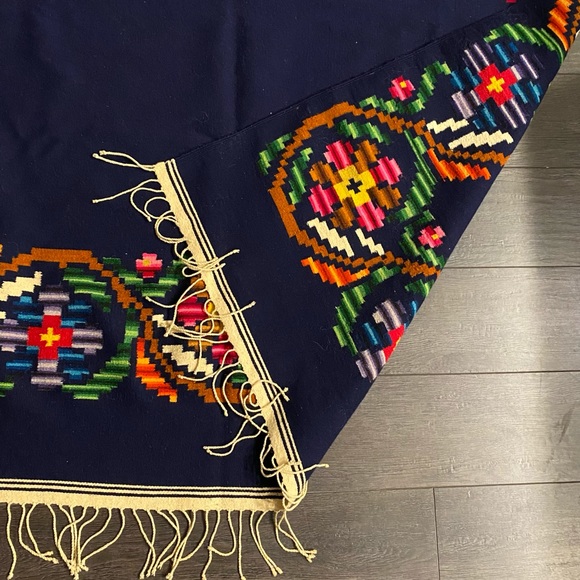 Zapotec Handwoven Bed Cover Topper Wall Tapestry 51"x78" Colorful Oaxaca Throw - Picture 10 of 16